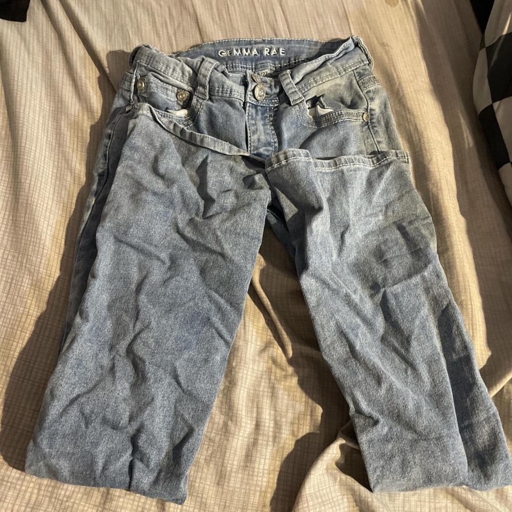 Gemma Rae Studded Embroidered Double Button Jeans Size 5/27